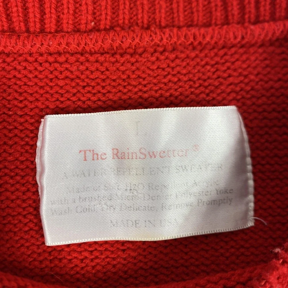 Vintage The RainSweater Sweater Mens Large Red Gull Lake Country Club Golf